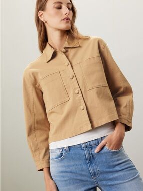 Area Stars Abby Cropped Chore Jacket Brown XS